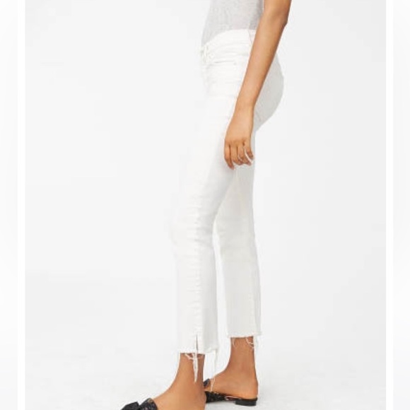 MOTHER THE RASCAL Ankle snippet high Waist straight leg white jeans - Picture 2 of 11